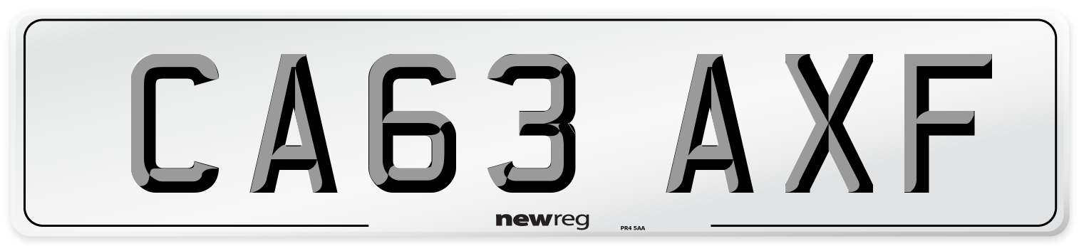 CA63 AXF Number Plate from New Reg
